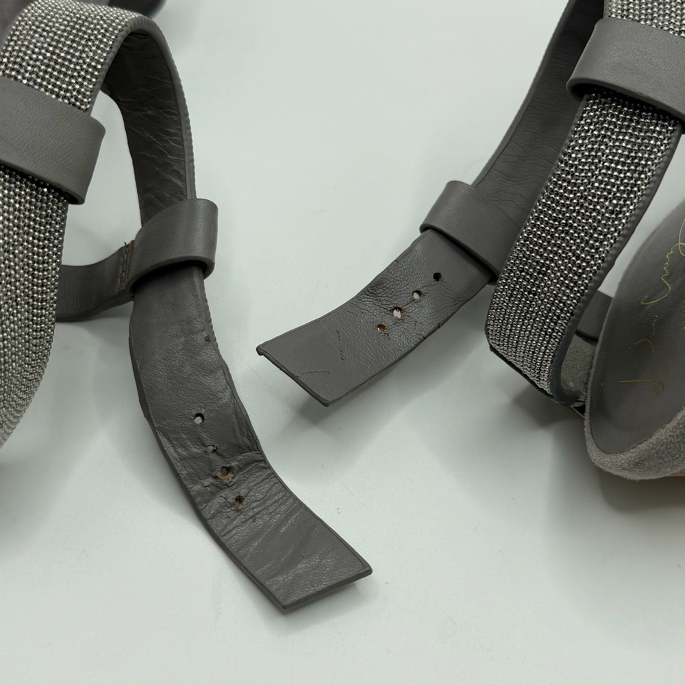 Lola Cruz | Grey Suede T-Strap Block Heel Sandals | EU 37 - Picture 8 of 12